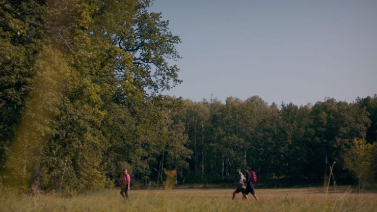 Students hiking i Swedish nature