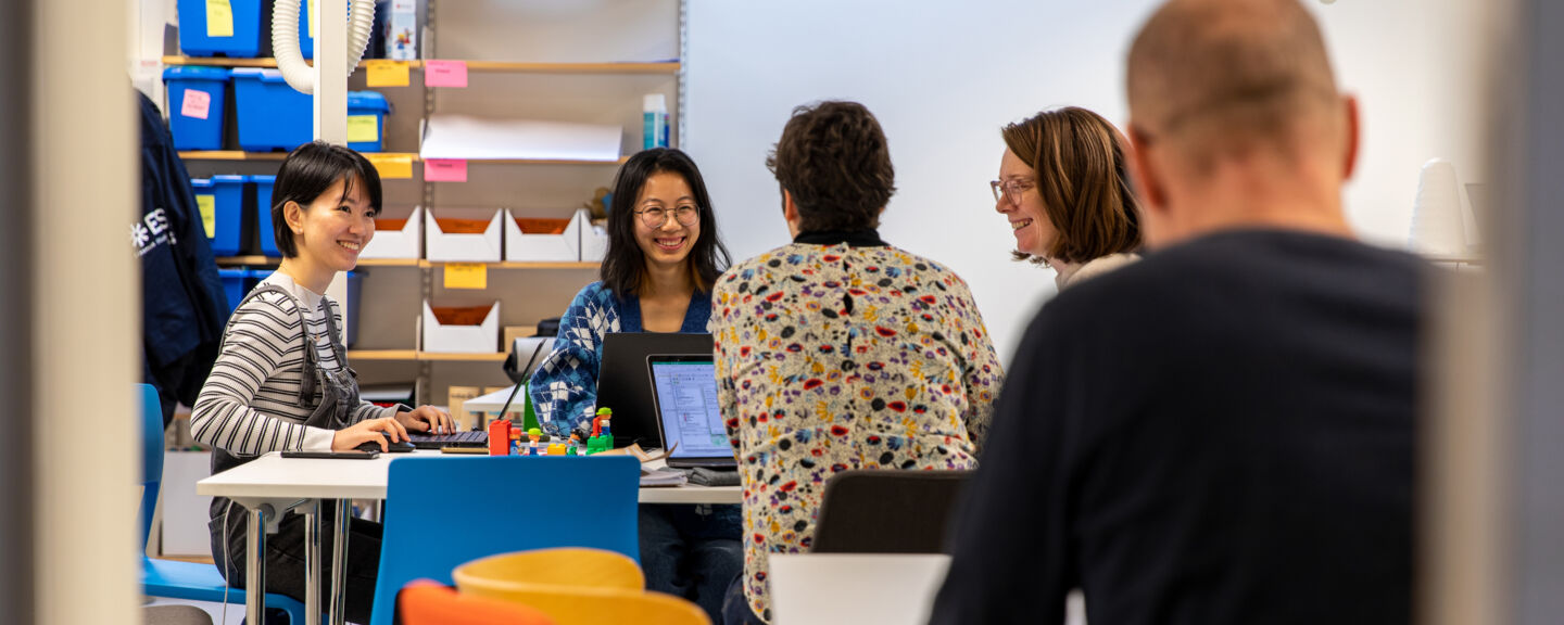 A group of students working 