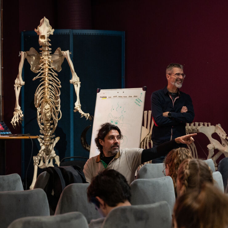 Andreas Fahlman (sitting) is the head of research at Kolmården. Fredrik Gustafsson is a professor at the Department of Electrical Engineering at LiU.