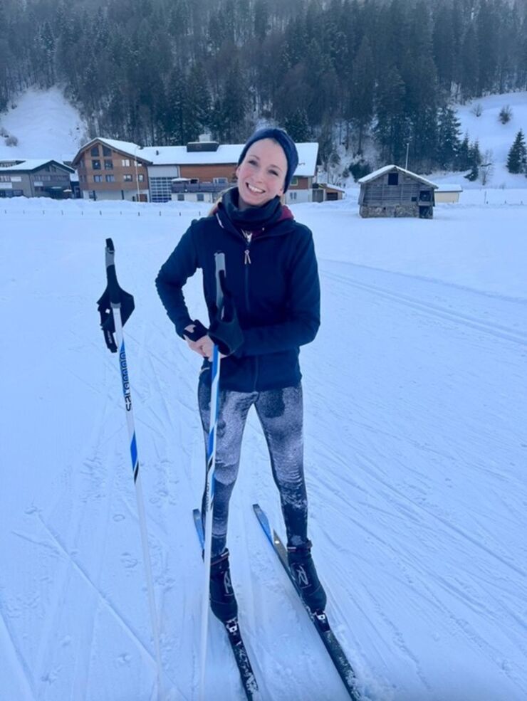 Image of Salome out skiing.