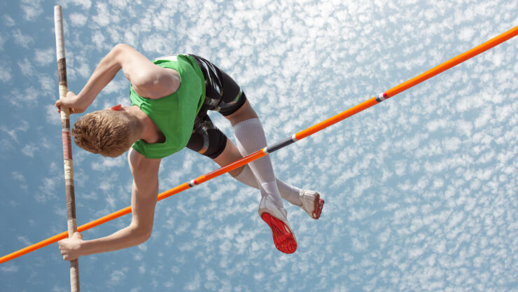 Man pole jumping