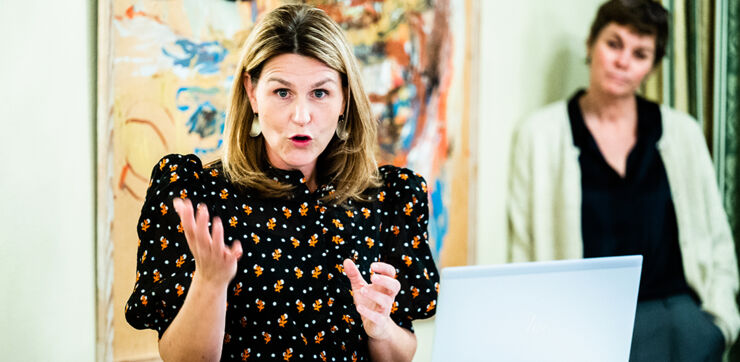 Sofia Morberg Jämterud looking exited during her lecture.