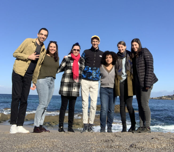 Picture of students from LiU at the beach in Spain