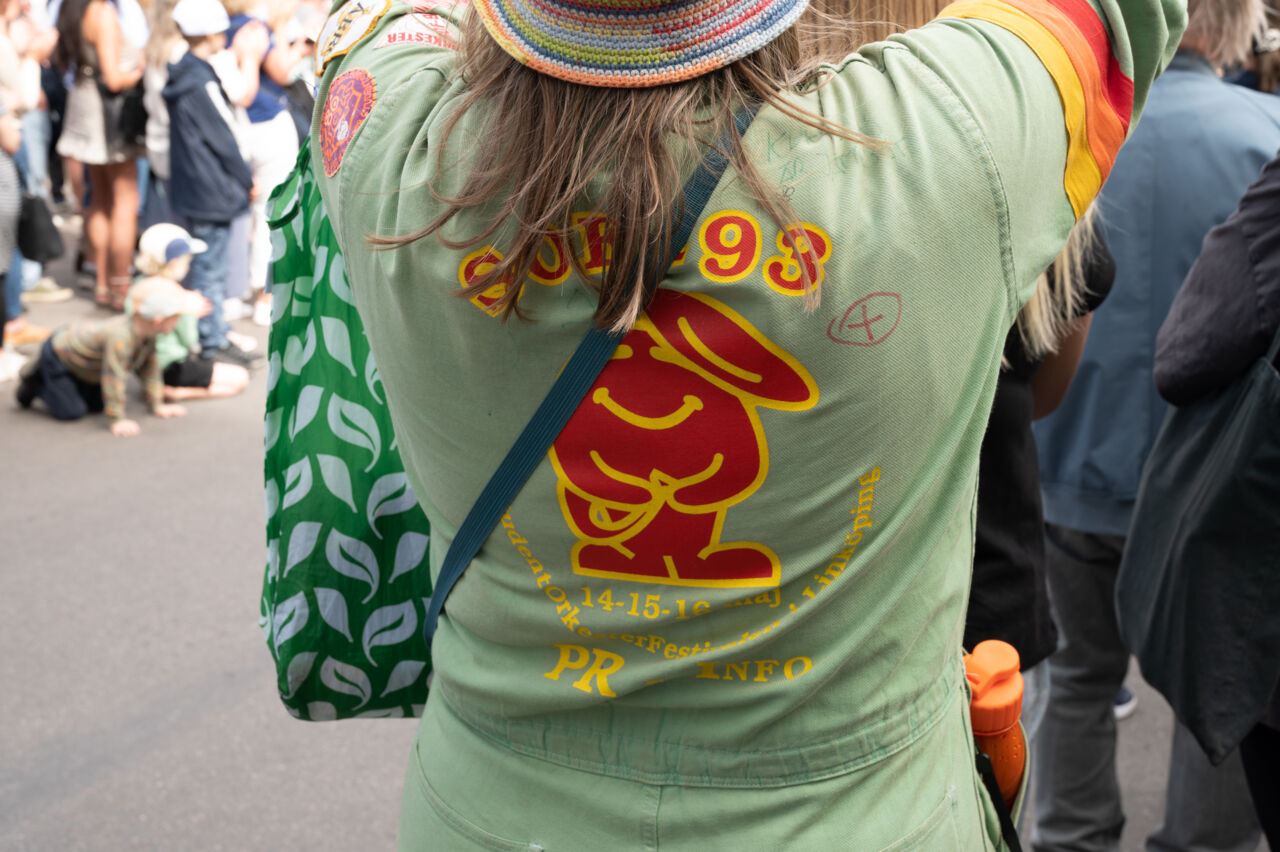 The back of a t-shirt, with 