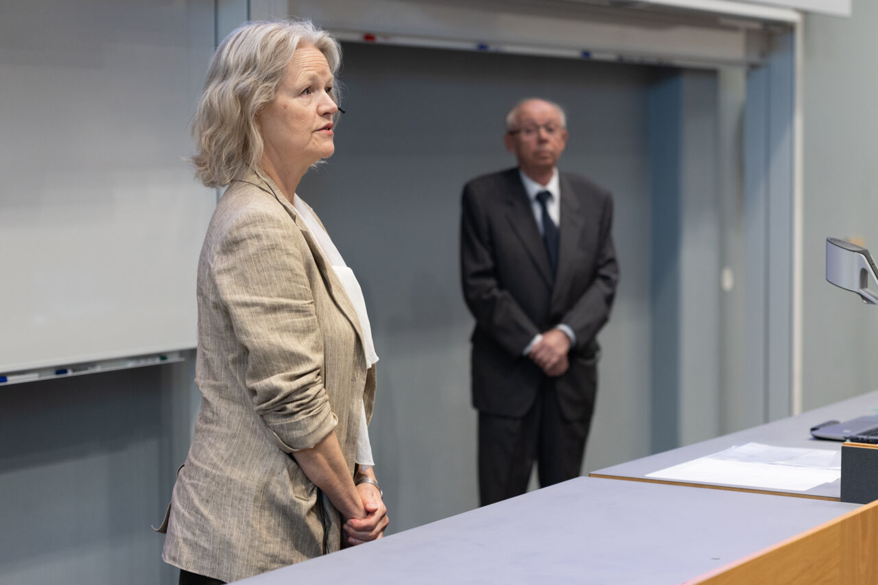 Bild från hedersdoktorsföreläsningen med Lennart Nordenfelt