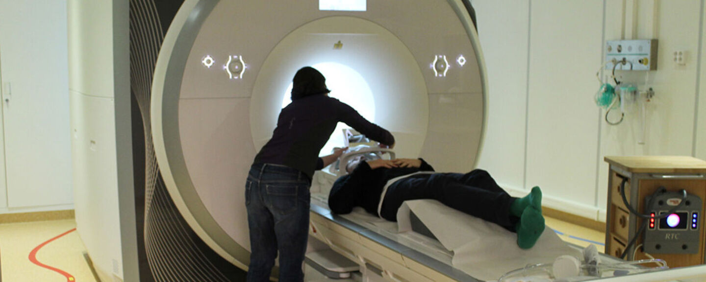 Examination by magnetic resonance imaging.