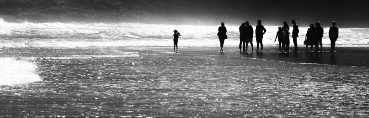 People on a beach.