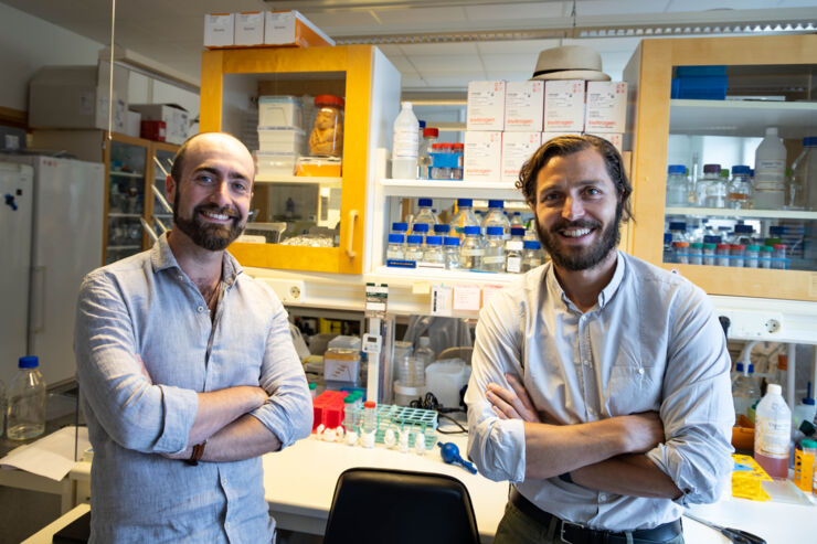 Two men in a laboratory.