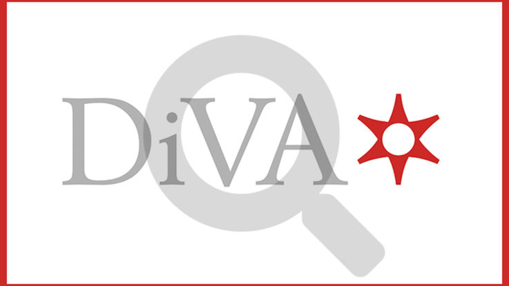 The DiVA logo with a magnifying glass.