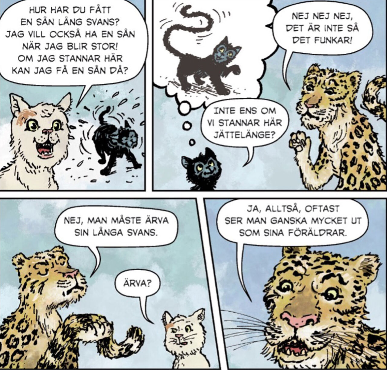 Seriestrip: Katter på rymmen.