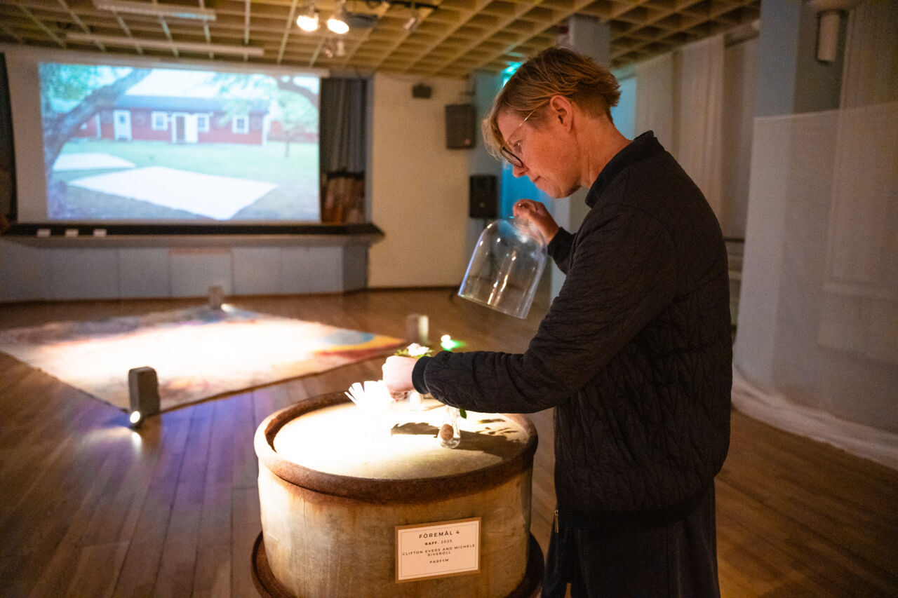 Eva Lövbrand på konstutställningen