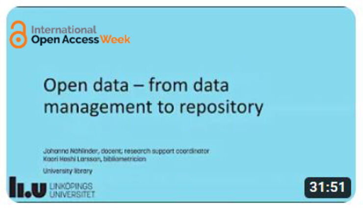 Bild från presentation om öppen forskningsdata.