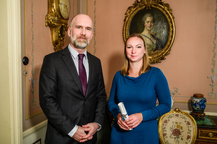 Anders Westerlund från LFV tillsammans med LiU-doktorand Lucie Smetanova