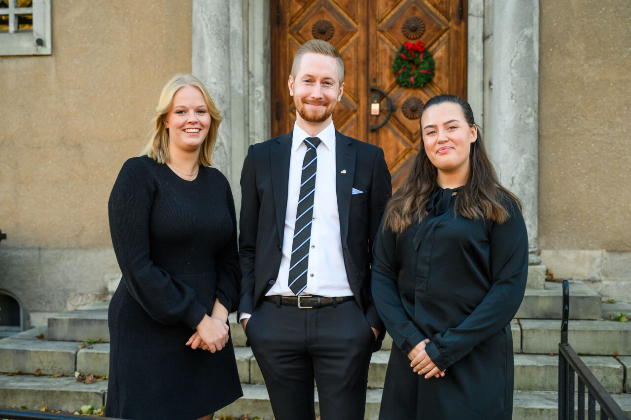 Hannah Gunnhagen, Vice kårordförande LinTek, Jonas Gustavsson, Vice kårordförande StuFF och Filippa Alesand Lundin, Kårordförande Consensus