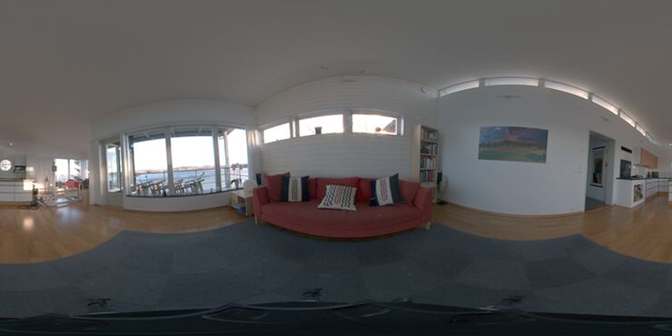 Panoramic image of living room