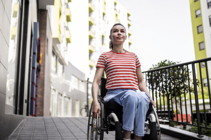 young woman in a wheelchair.