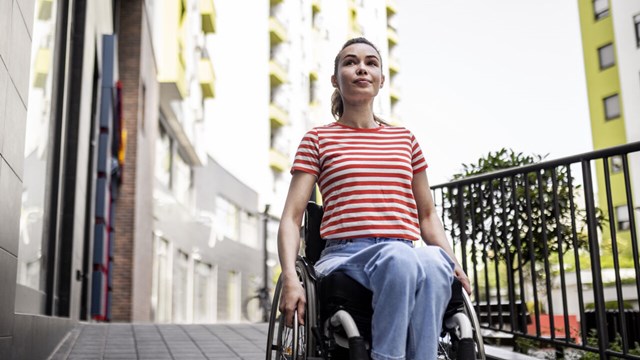 young woman in a wheelchair.