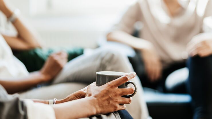 People drinking coffee.