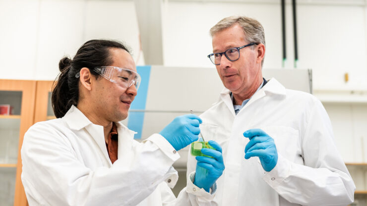 Two researchers in a lab.