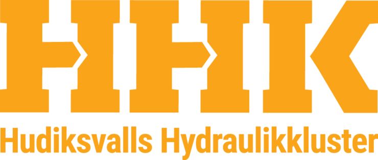 Logotype HHK, Hudiksvall hydraulics cluster.