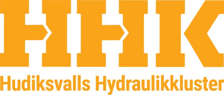 Logotype HHK, Hudiksvall hydraulics cluster.