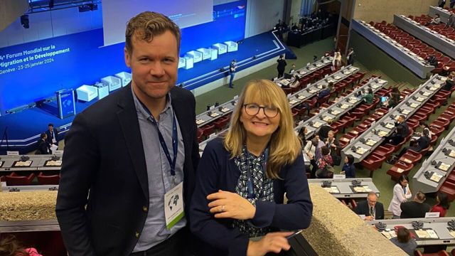 Jonathan Josefsson och Branka Likic-Brboric på konferensen GFMD.
