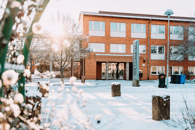 Tema building at campus Valla a winter's day