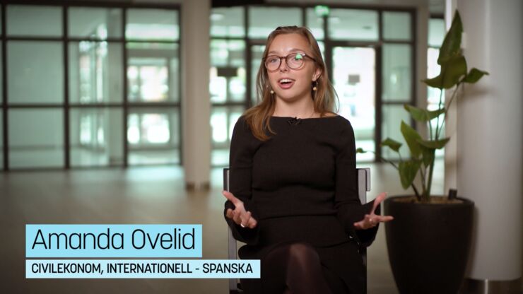 Skärmklipp från intervju med Amanda Ovelid