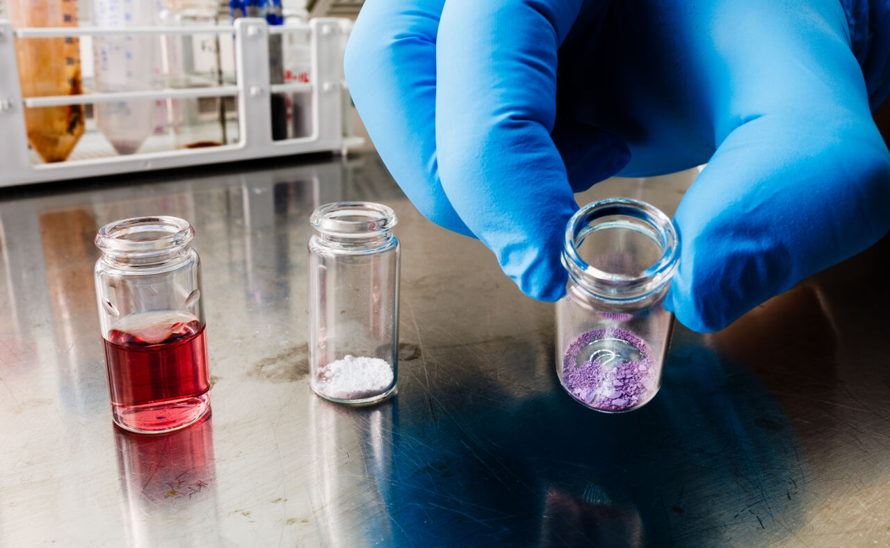 Small containers of chemicals