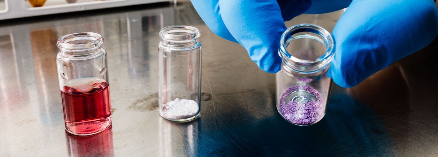 Small containers of chemicals