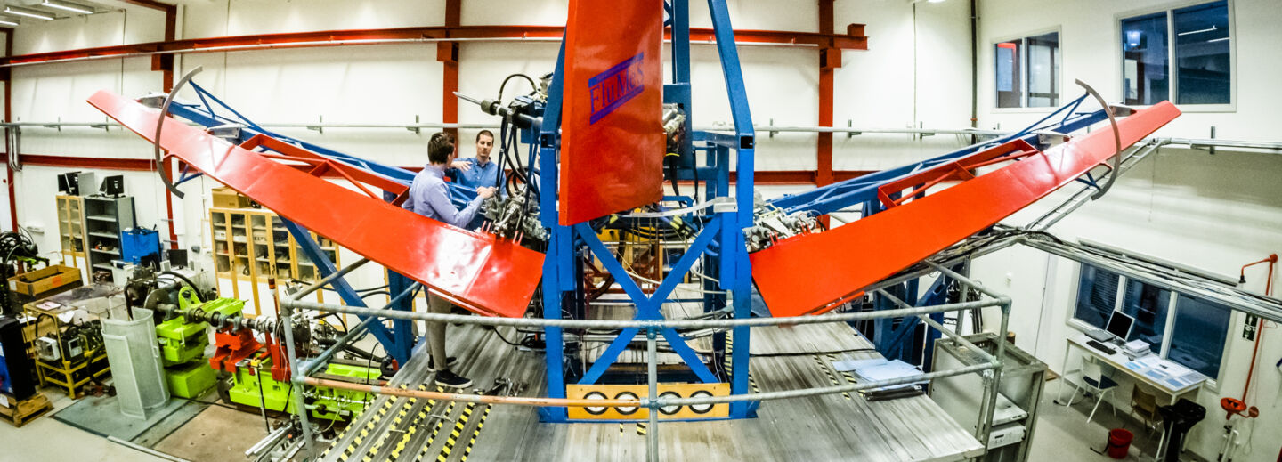 Test rig of a Saab 2000 in Flumes lab.