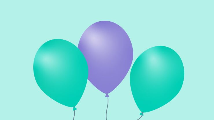 Illustration med tre ballonger
