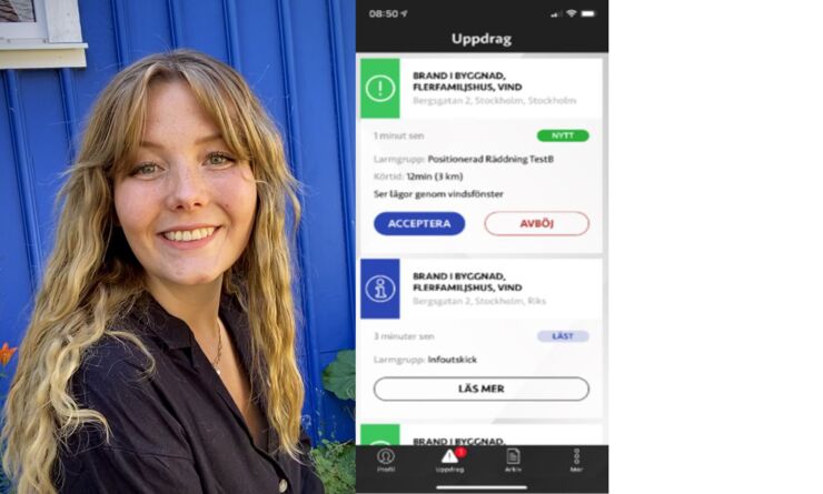 Bild på Anna Follin och appen.