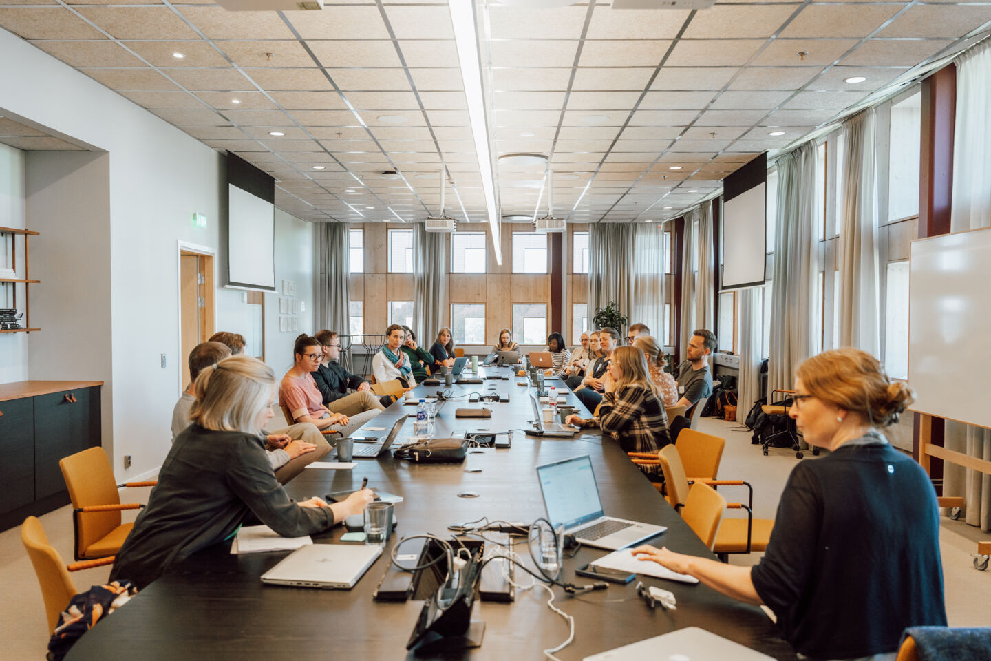 Meeting participants in a conference room