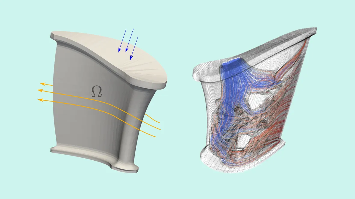 An image of design of the interior of a guide vane