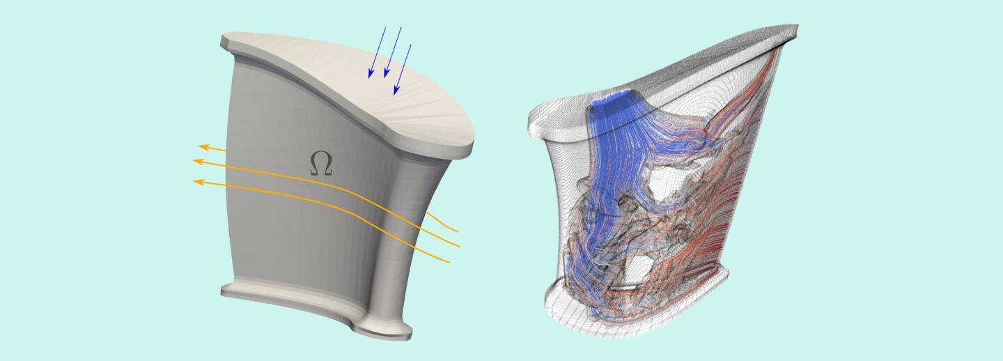 An image of design of the interior of a guide vane