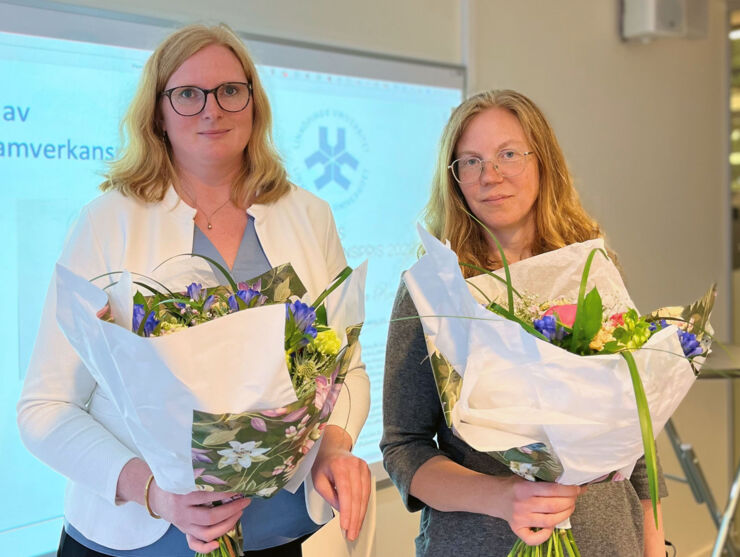 Emma och Lina, årets pristagare av Skolsamverkanspriset