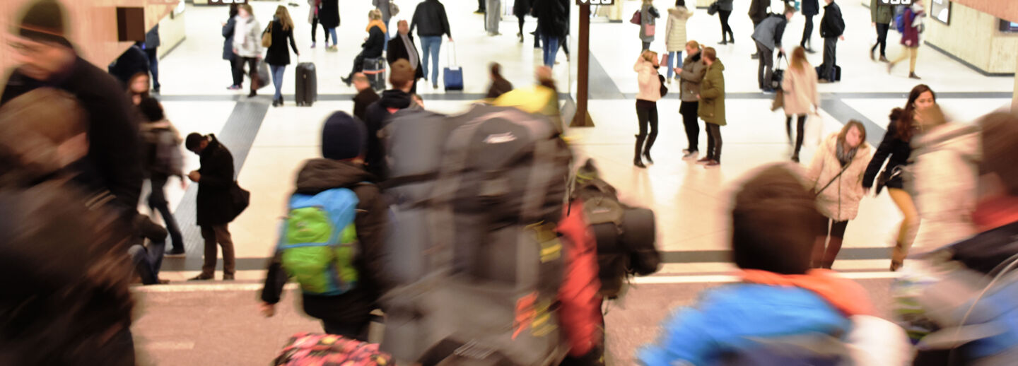 Blurred photo of people in movement.