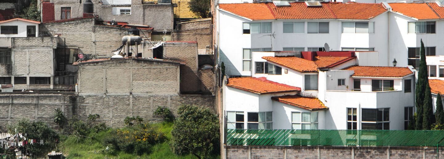 Buildings illustrating a segregated Mexico City.