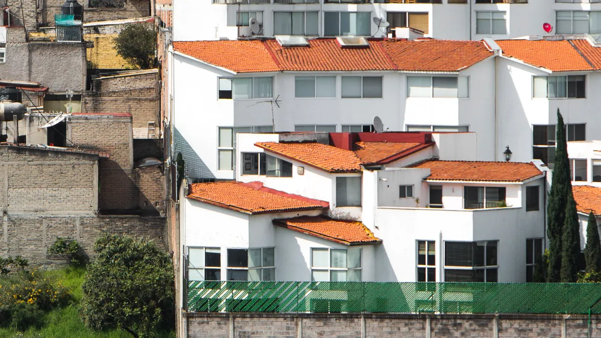 Buildings illustrating a segregated Mexico City.