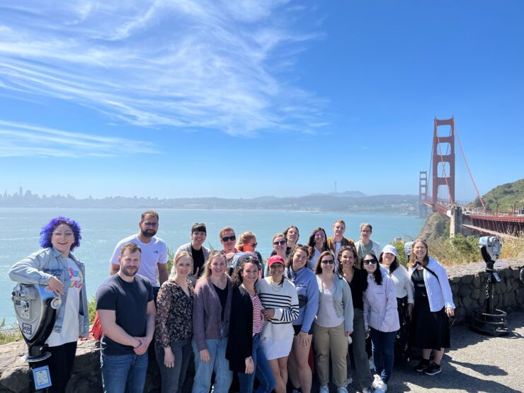 Forum Scientium members in front of Golden Gate bridge.