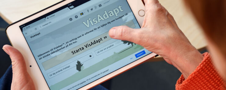 Programmet VisAdapt används på en surfplatta