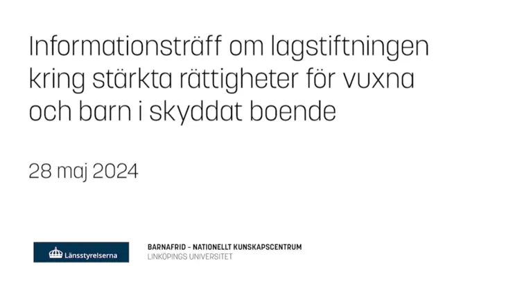 Thumbnail film: Informationsträff för stärkta rättigheter för skyddat boende