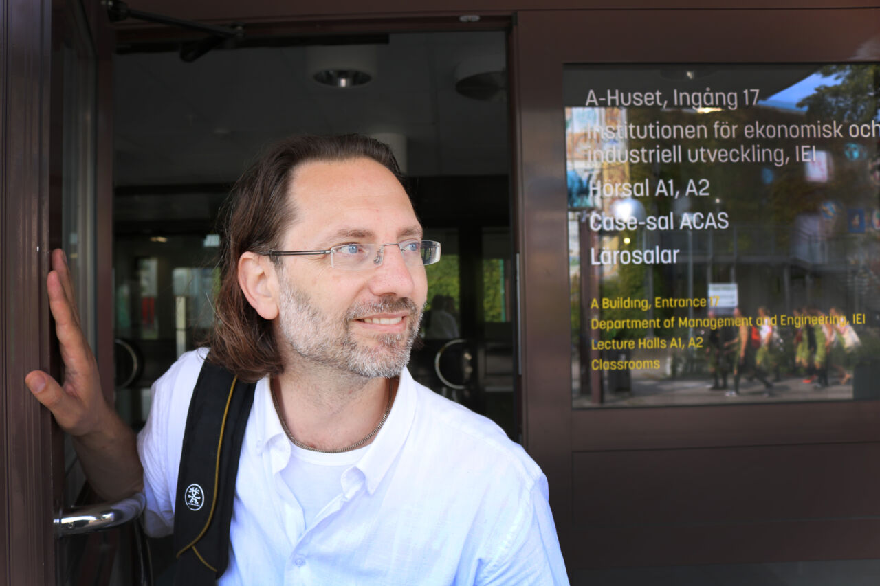 Male PhD student on Campus.