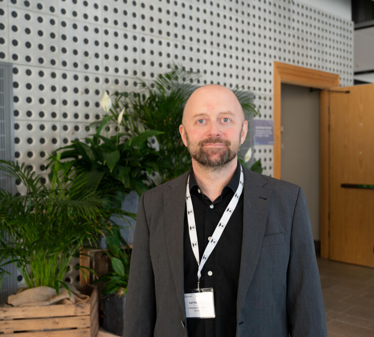 Researcher presenting research.