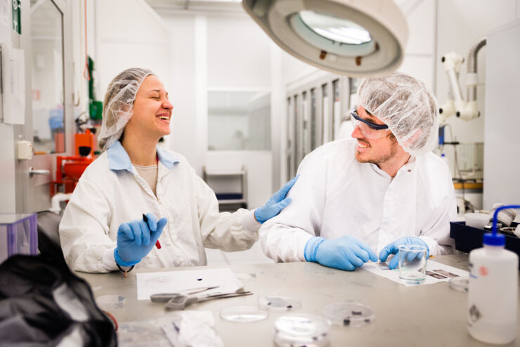 Researchers in a lab