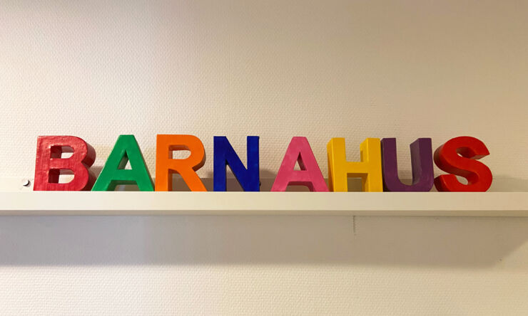 Colourful letters saying Barnahus