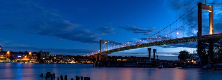 Älvsborgsbron, Göteborg, Solnedgång bild