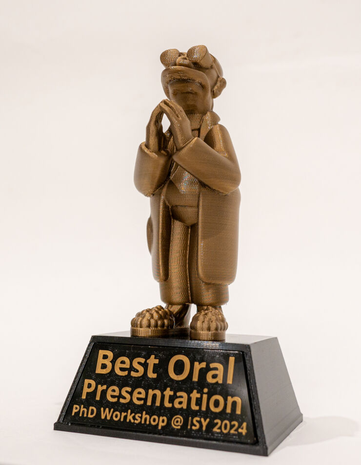 Picture of prize for best presentation.