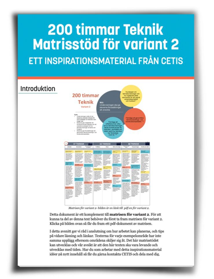 Omslag matrisstöd variant 2 200 timmar Teknik.